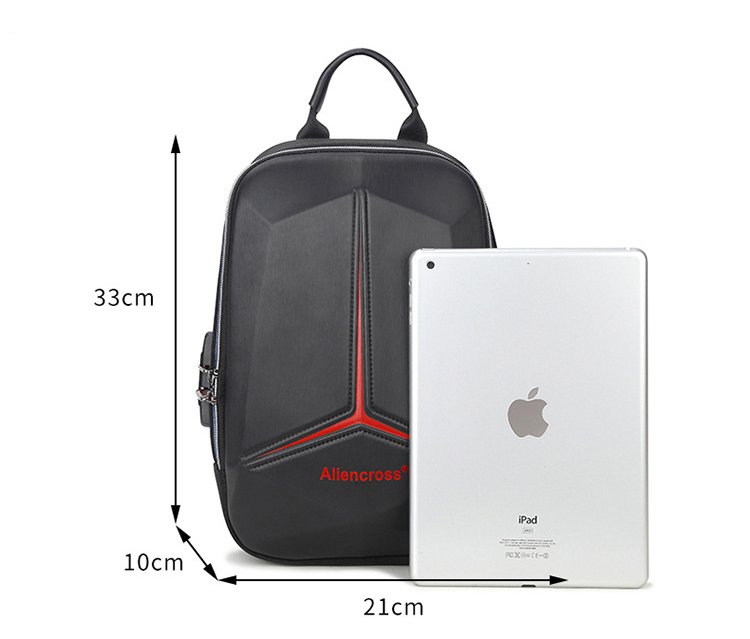 SUUTOOP Men Multifunction PVC Anti-theft Shoulder Bag USB Crossbody Bag Travel Sling Bag Pack Messenger Pack Chest Bag for Male