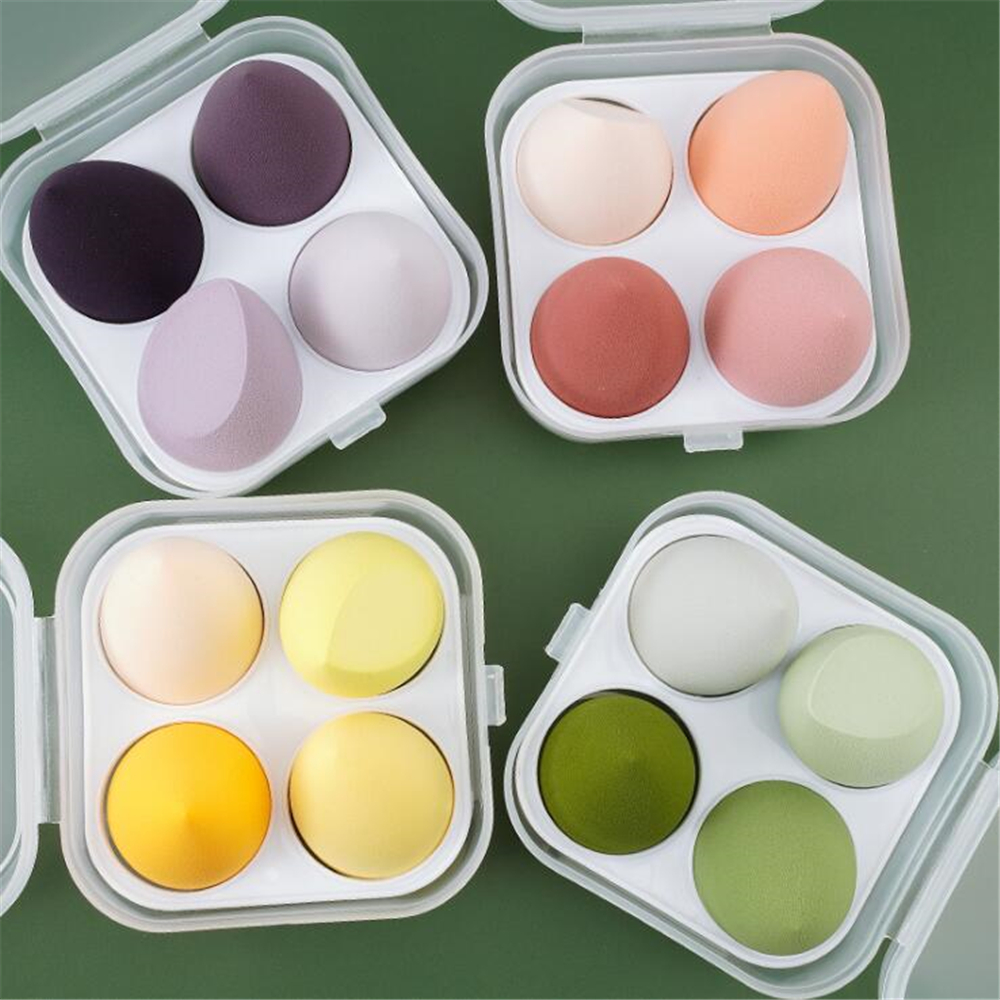 4pcs Beauty Blender Cosmetic Puff Makeup Sponge with Storage Box Foundation Sponge спонж для макияжа Women Make Up Accessories