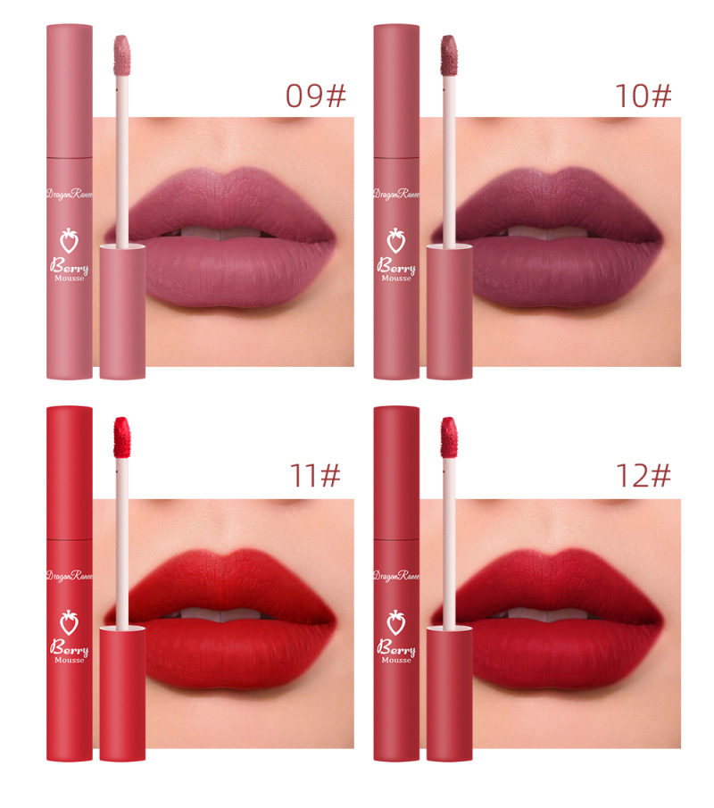 12 Colors Velvet Matte Lip Glaze Matte Waterproof Non-marking Lipstick Long Lasting Lip Glaze Women Makeup Lipgloss