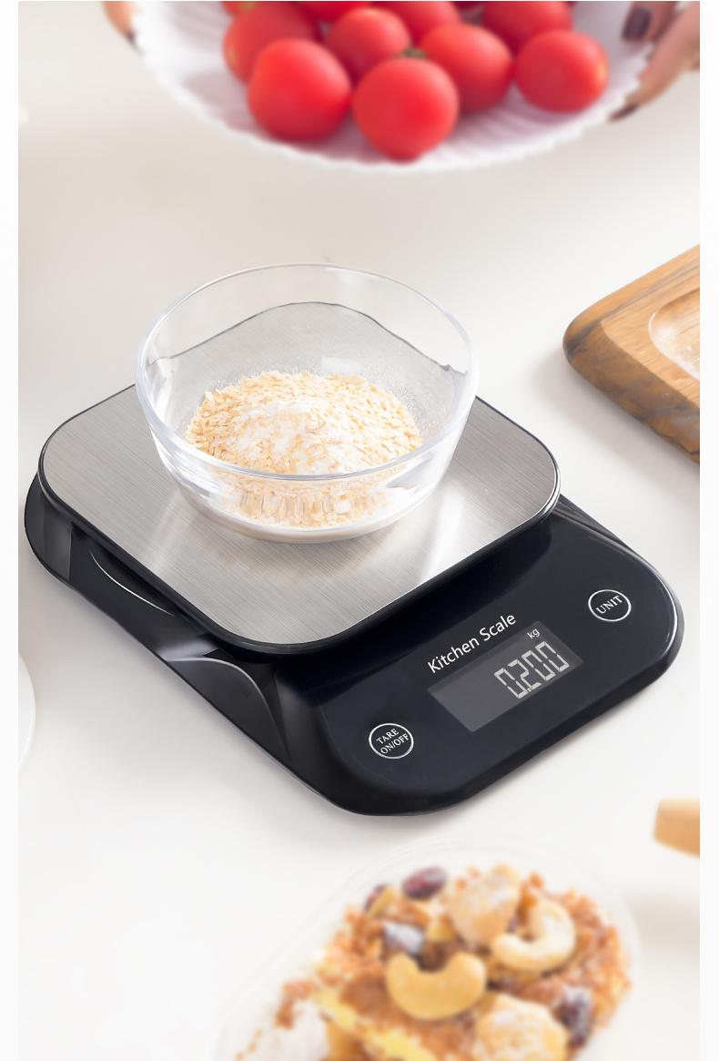 10kg kitchen scale digital scale electronic scale 5kg/0.1g food baking weighing scale stainless steel commercial platform scale