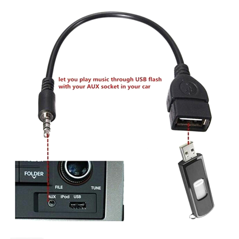 3.5mm Car AUX Audio Cable To USB Audio Cable Car Electronics For Play Music Car Audio Cable