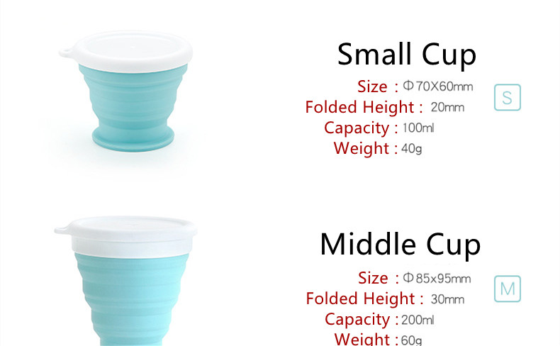 100/200/350mlTelescopic Portable Silicone Folding Cup Food Grade Water Cup Travel Drinking Ware Mug Outdoor Resin Coffee Handcup