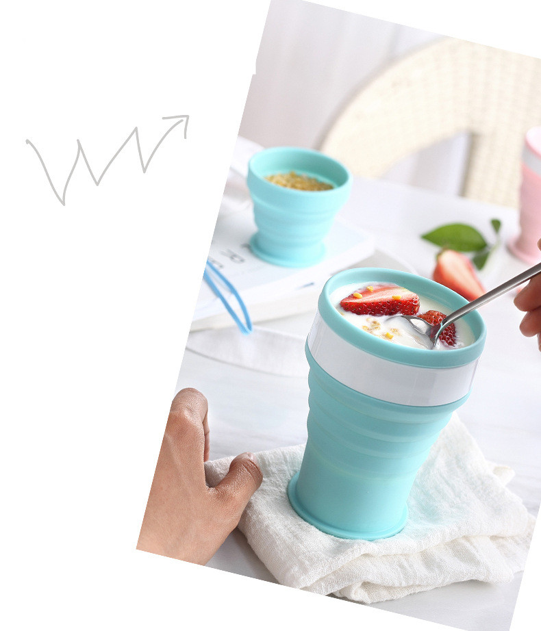 100/200/350mlTelescopic Portable Silicone Folding Cup Food Grade Water Cup Travel Drinking Ware Mug Outdoor Resin Coffee Handcup