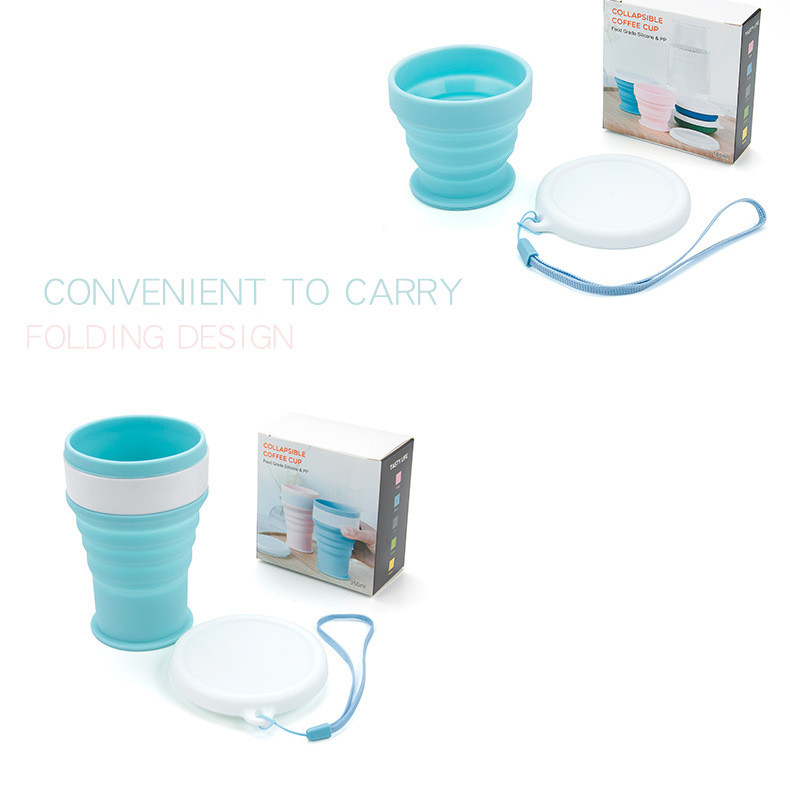 100/200/350mlTelescopic Portable Silicone Folding Cup Food Grade Water Cup Travel Drinking Ware Mug Outdoor Resin Coffee Handcup