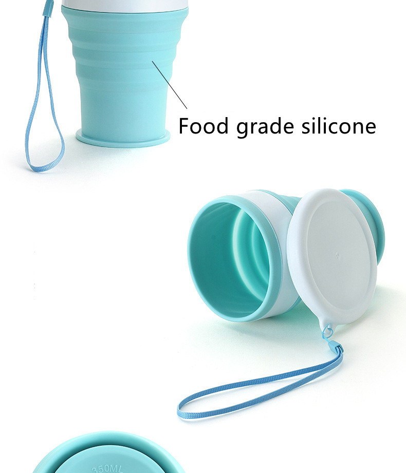 100/200/350mlTelescopic Portable Silicone Folding Cup Food Grade Water Cup Travel Drinking Ware Mug Outdoor Resin Coffee Handcup