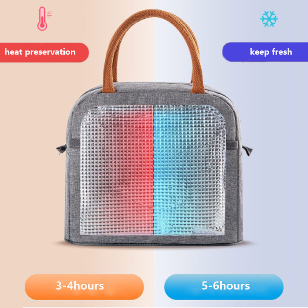 Portable Lunch Bag Lunch Box Thermal Insulated Canvas Tote Pouch Kids School Bento Portable Dinner Container Picnic Food Storage