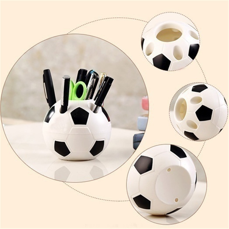 Soccer Shape Tool Supplies Pen Pencil Holder Football Shape Toothbrush Holder Desktop Rack Table Home Decoration Student Gifts