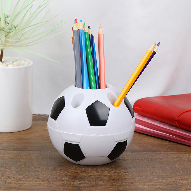 Soccer Shape Tool Supplies Pen Pencil Holder Football Shape Toothbrush Holder Desktop Rack Table Home Decoration Student Gifts