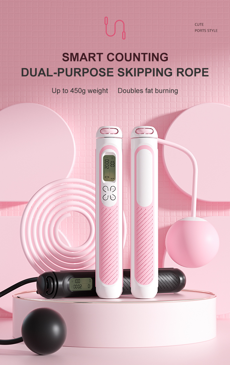 Booster Weighted Cordless Jump Rope with Counter and Calorie Indoor & Outdoor Skipping Rope for Fitness Home Exercise Equipment