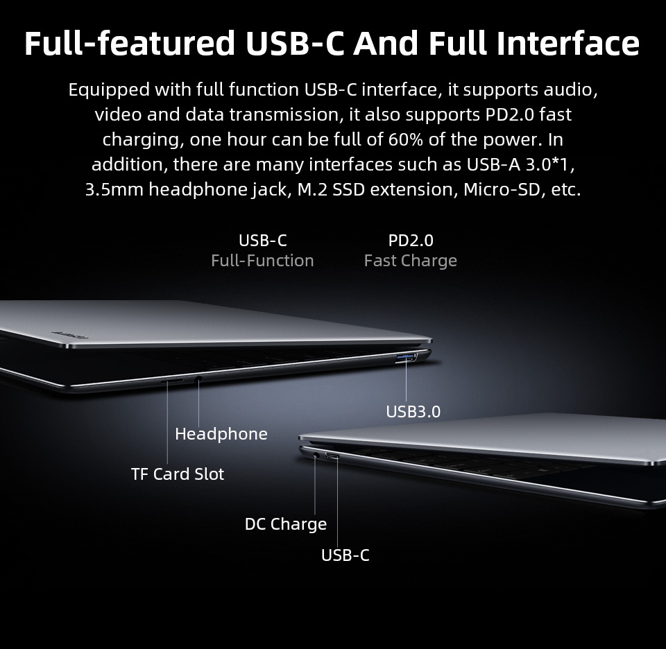 CHUWI CoreBook X 14" 2K Screen Intel Core i5-8259U Iris Plus Graphics 655 GPU 16GB RAM 512GB SSD Windows 10 Laptop