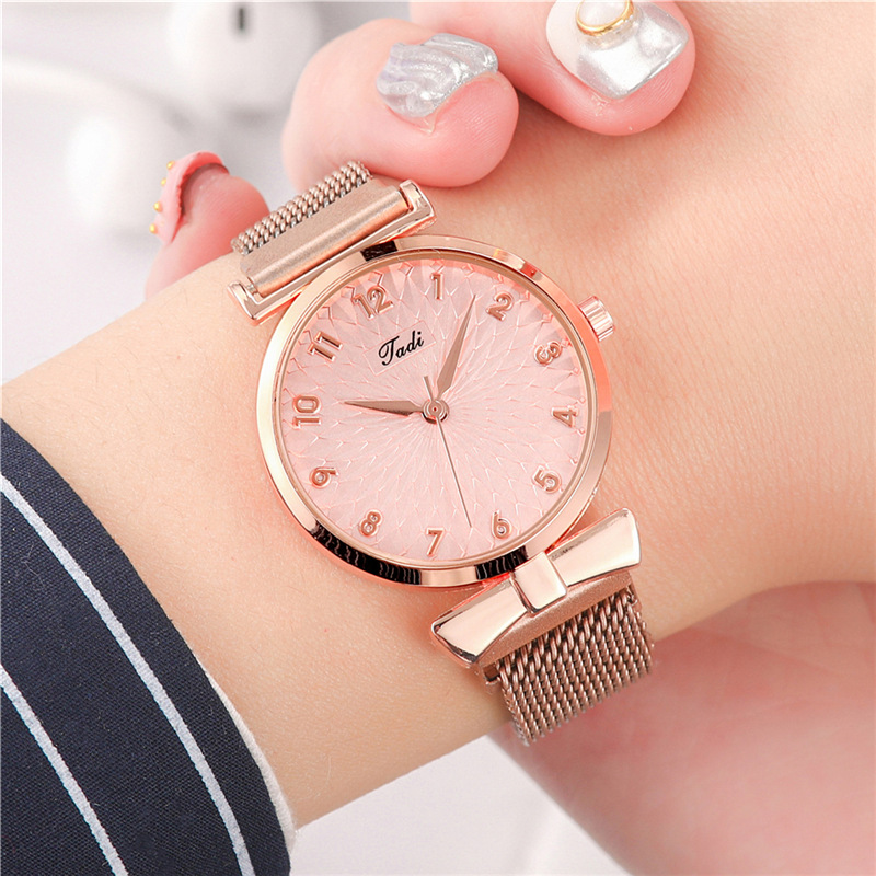 Luxury Women Watches 6pcs Set Elegant Female Wristwatches Magnetic Mesh Band Rose Woman Watch Bracelet montre femme reloj mujer