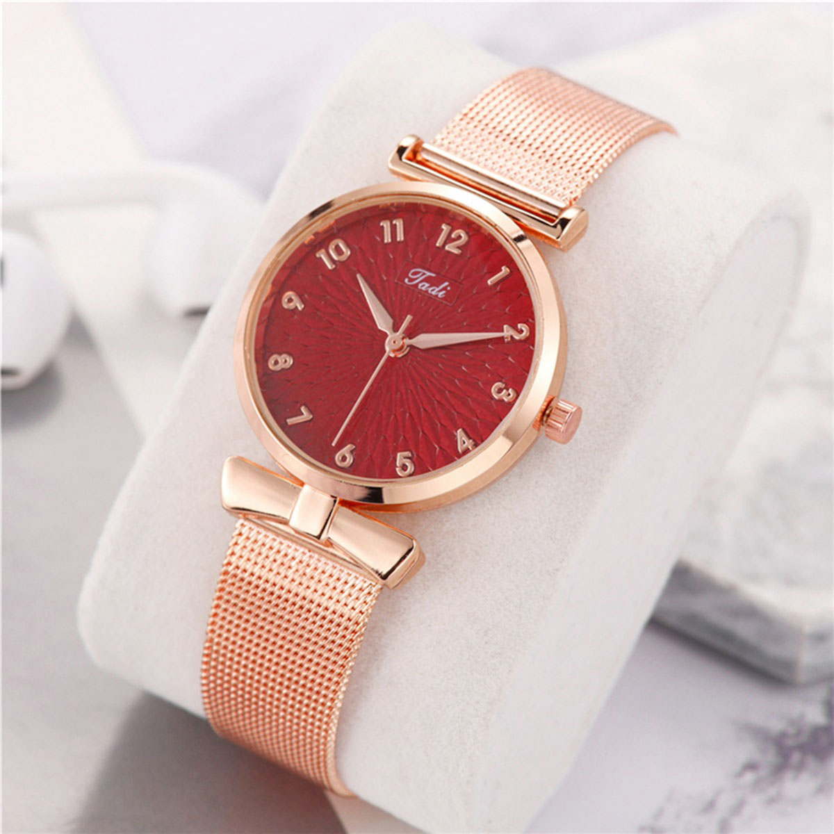 Luxury Women Watches 6pcs Set Elegant Female Wristwatches Magnetic Mesh Band Rose Woman Watch Bracelet montre femme reloj mujer