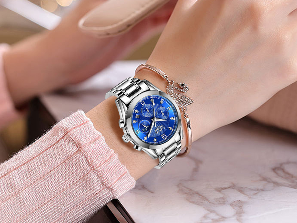 LIGE 2021 New Gold Watch Women Watches Ladies Creative Steel Women's Bracelet Watches Female Waterproof Clock Relogio Feminino