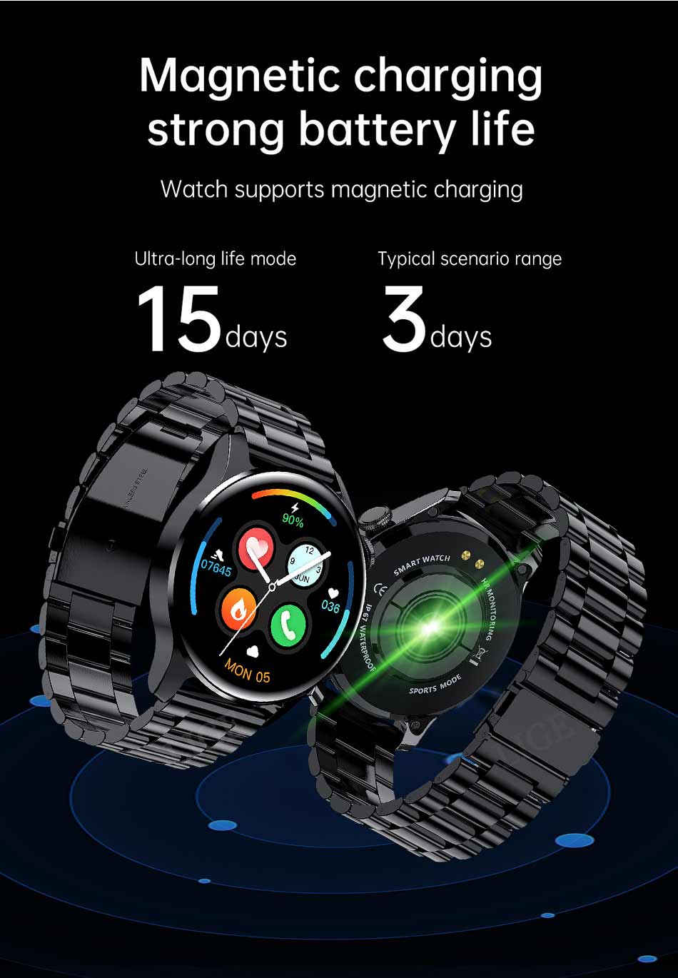 LIGE New Bluetooth Call Smart Watch Men Full Touch Sport Fitness Watches Waterproof Heart Rate Steel Band Smartwatch Android iOS