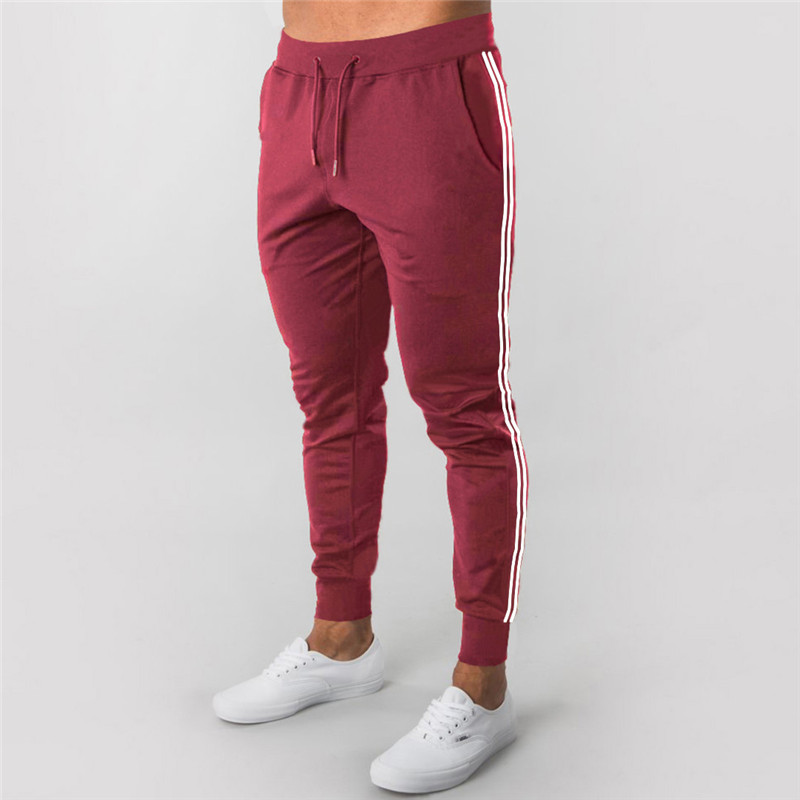 Men Loose Sport Running Stripe Sweatpants Fitness Training Pants Mens Straight Trousers Tracksuit Jogging Sportswear