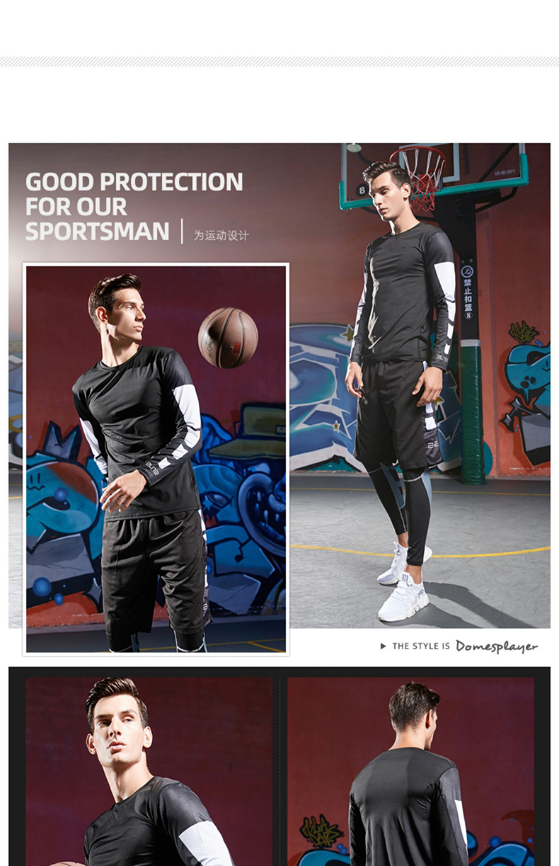 Dry Fit Men's Training Sportswear Set Gym Fitness Compression Sport Suit Jogging Tight Sports Wear Clothes 4XL5XL Oversized Male