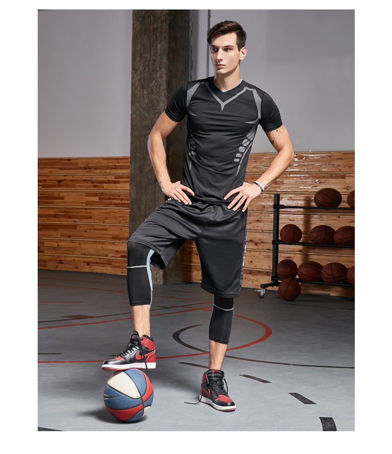 Dry Fit Men's Training Sportswear Set Gym Fitness Compression Sport Suit Jogging Tight Sports Wear Clothes 4XL5XL Oversized Male