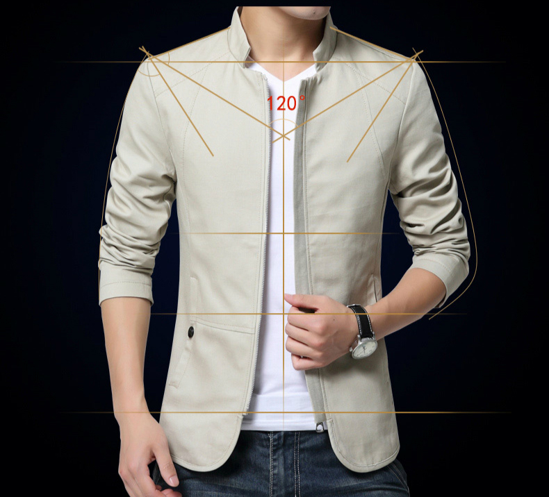 Mens Jacket Fashion Standing Collar Jacket Coats Men Slim Fit Business Casual Male Jackets Men Clothing Plus Size M-5XL Solid