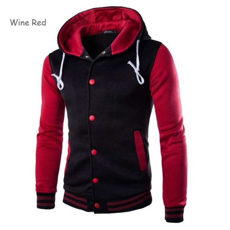 Men clothing Men's jacket Women's autumn Boy Baseball Jacket Men Fashion Design Wine Red Mens Slim Fit College Varsity fashion