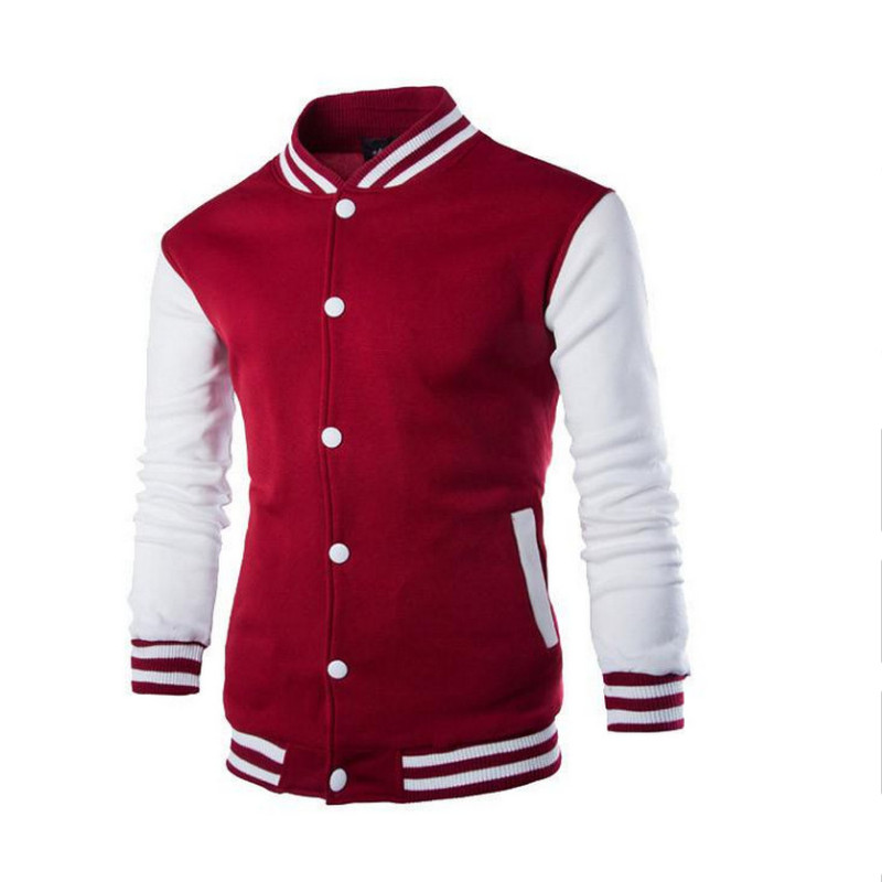 Men clothing Men's jacket Women's autumn Boy Baseball Jacket Men Fashion Design Wine Red Mens Slim Fit College Varsity fashion