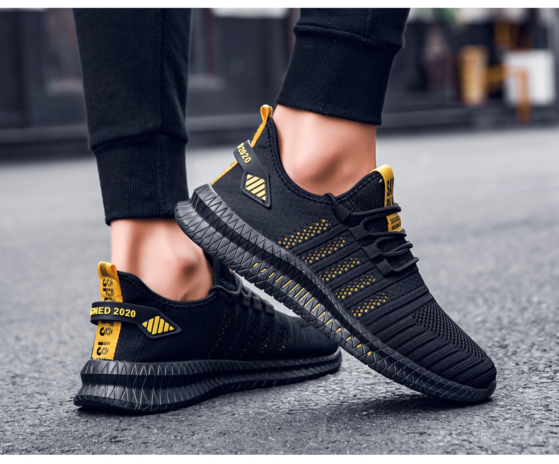 New Men Casual Shoes Breathable Mesh Sneakers Comfortable Walking Footwear Male Running Sport Shoes Lace Up Walking Shoe