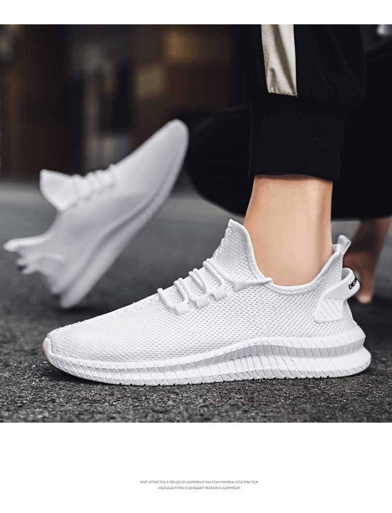 New Men Casual Shoes Breathable Mesh Sneakers Comfortable Walking Footwear Male Running Sport Shoes Lace Up Walking Shoe