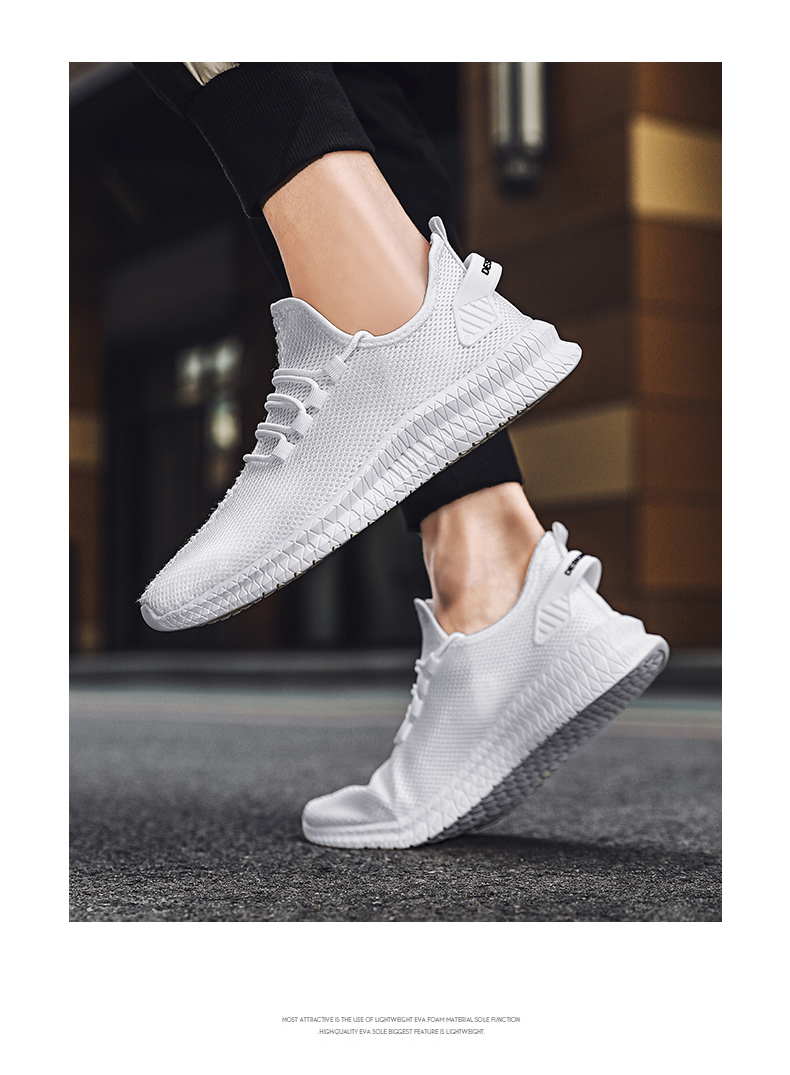 New Men Casual Shoes Breathable Mesh Sneakers Comfortable Walking Footwear Male Running Sport Shoes Lace Up Walking Shoe