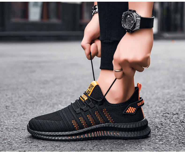 New Men Casual Shoes Breathable Mesh Sneakers Comfortable Walking Footwear Male Running Sport Shoes Lace Up Walking Shoe