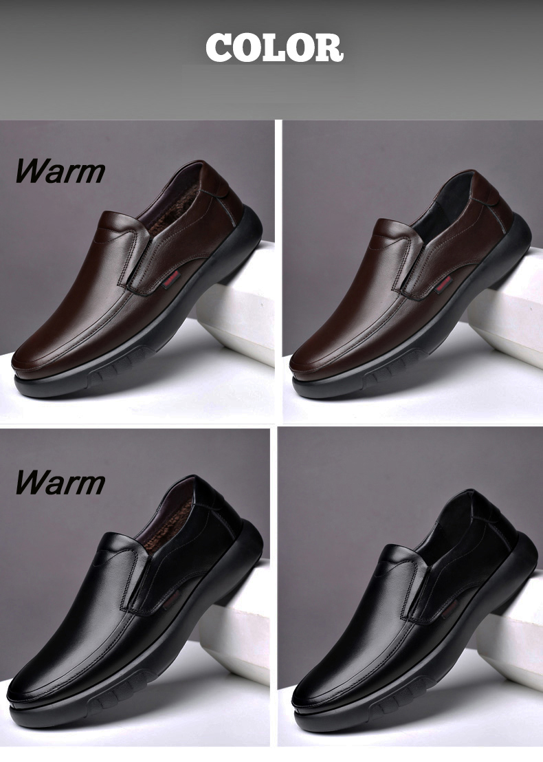 2022 Men's Genuine Leather+Microfiber Leathe shoes 38-47 Soft Anti-slip Rubber Loafers Man Casual Leather Shoes