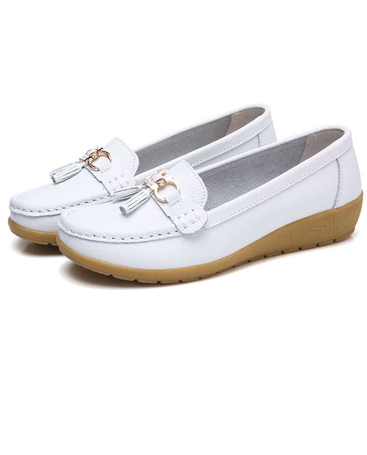 Women Flats Ballet Shoes Cut Out Leather Breathable Moccasins Women Boat Shoes Ballerina Ladies Casual Shoes