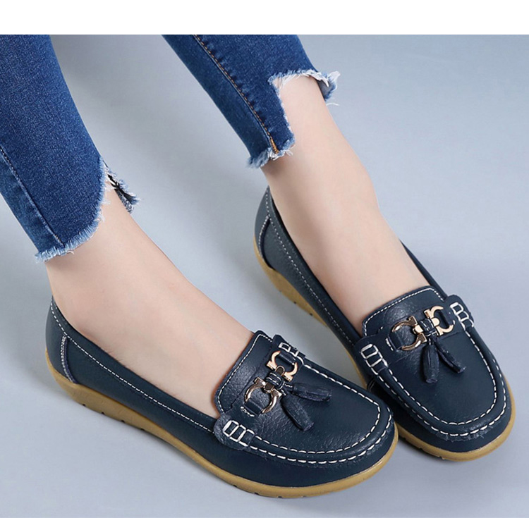 Women Flats Ballet Shoes Cut Out Leather Breathable Moccasins Women Boat Shoes Ballerina Ladies Casual Shoes