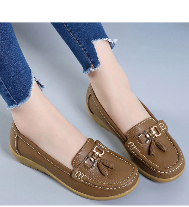 Women Flats Ballet Shoes Cut Out Leather Breathable Moccasins Women Boat Shoes Ballerina Ladies Casual Shoes