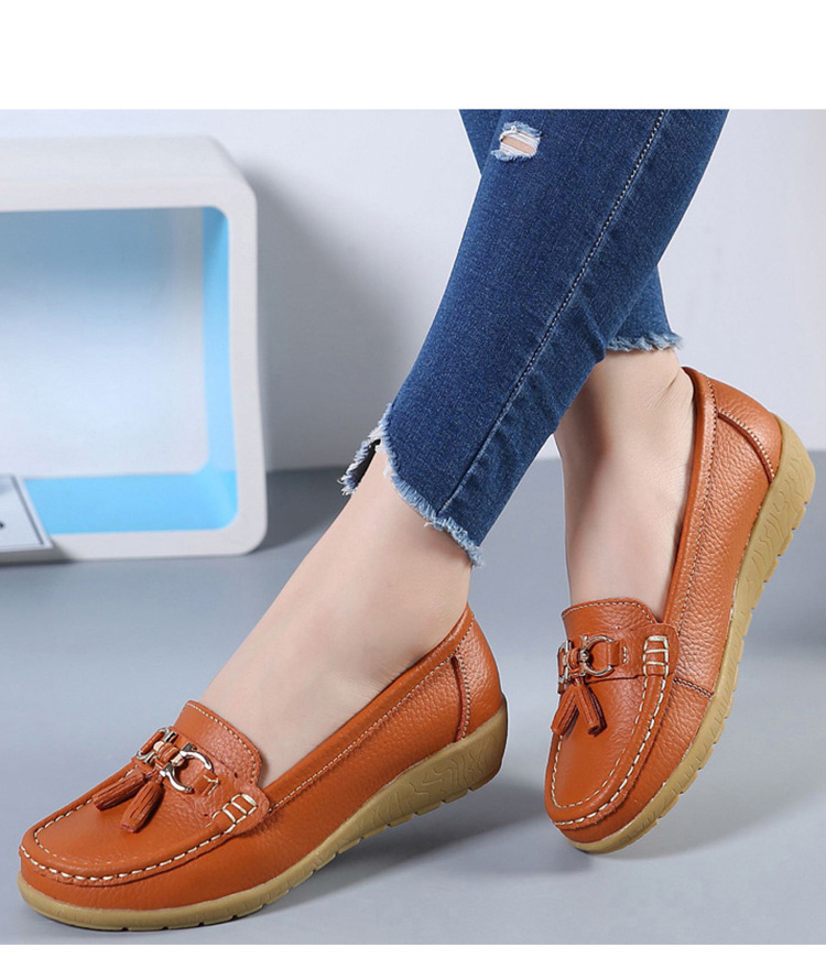 Women Flats Ballet Shoes Cut Out Leather Breathable Moccasins Women Boat Shoes Ballerina Ladies Casual Shoes