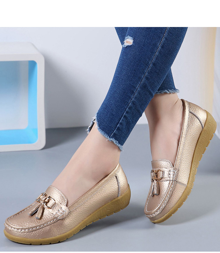 Women Flats Ballet Shoes Cut Out Leather Breathable Moccasins Women Boat Shoes Ballerina Ladies Casual Shoes