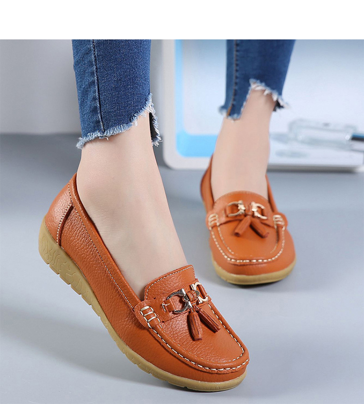 Women Flats Ballet Shoes Cut Out Leather Breathable Moccasins Women Boat Shoes Ballerina Ladies Casual Shoes