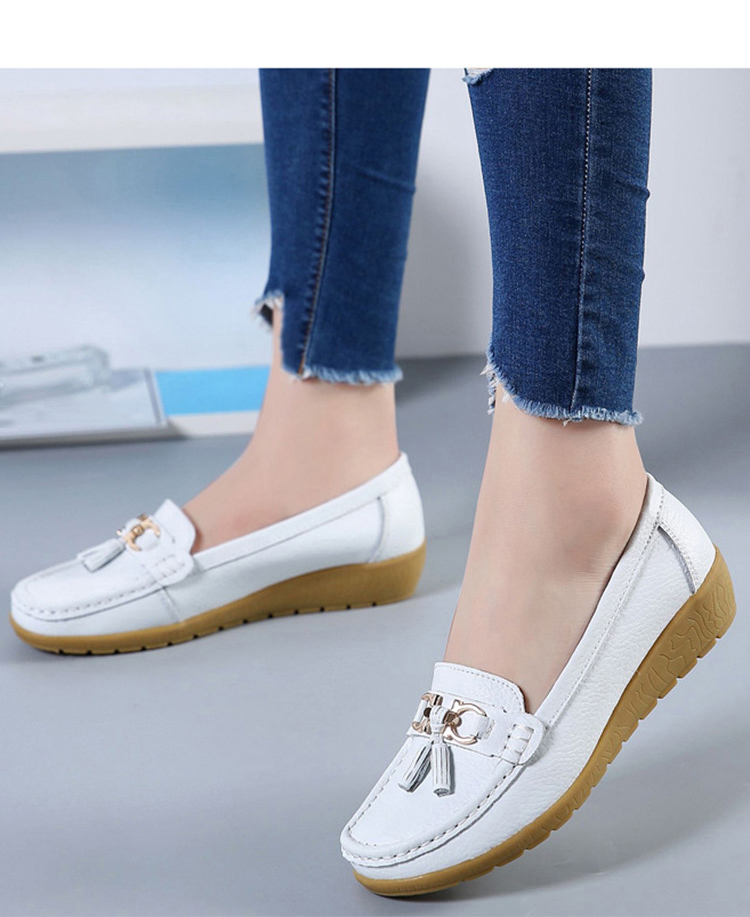 Women Flats Ballet Shoes Cut Out Leather Breathable Moccasins Women Boat Shoes Ballerina Ladies Casual Shoes