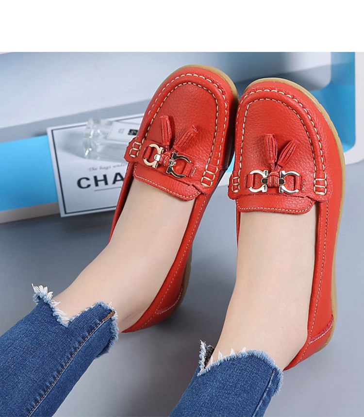 Women Flats Ballet Shoes Cut Out Leather Breathable Moccasins Women Boat Shoes Ballerina Ladies Casual Shoes