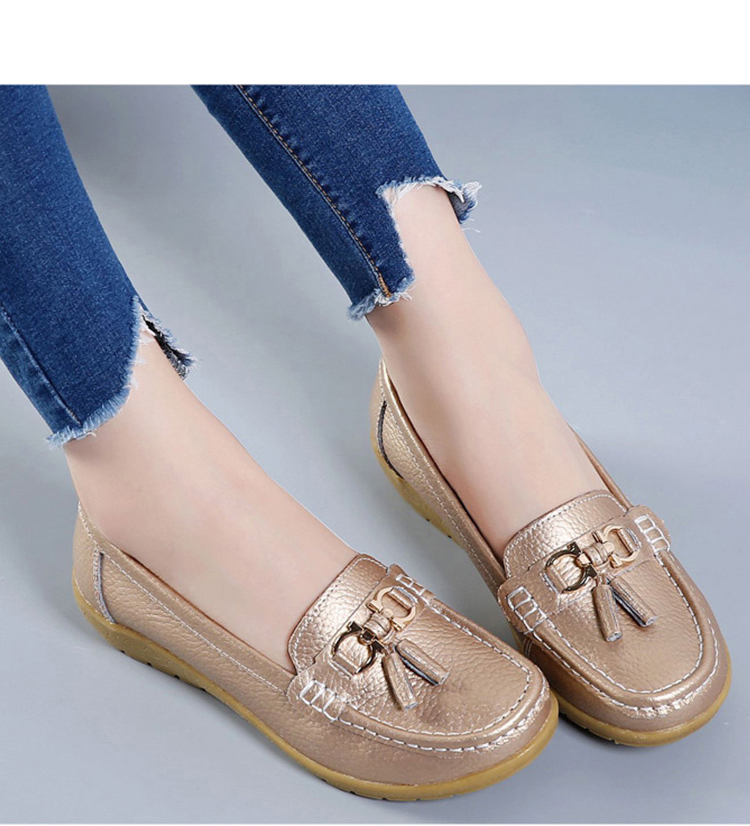 Women Flats Ballet Shoes Cut Out Leather Breathable Moccasins Women Boat Shoes Ballerina Ladies Casual Shoes