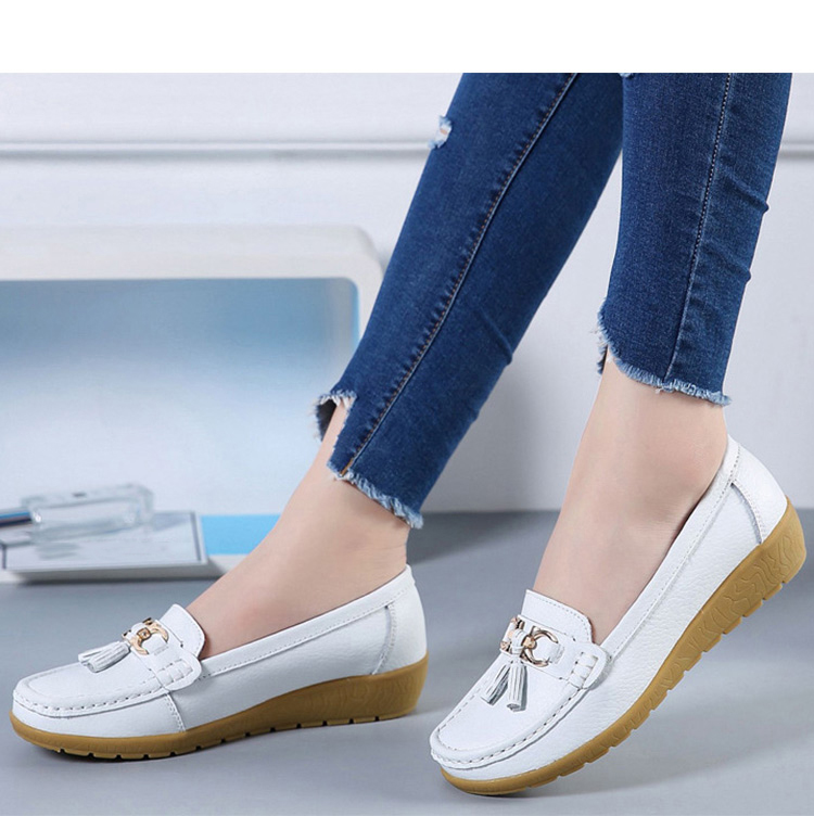 Women Flats Ballet Shoes Cut Out Leather Breathable Moccasins Women Boat Shoes Ballerina Ladies Casual Shoes