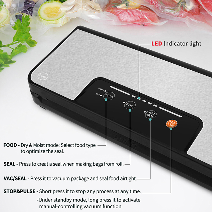 YUMYTH Household Vacuum Sealer Machine With Vacuum Bags Roll Sous Vide Vacuum Packing Machine For Food Storage T285