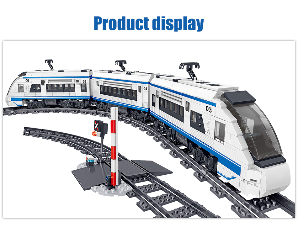 941pcs City Electric Harmony Rail Remote Control Building Blocks Train Track RC Car Brick Toy for Boy