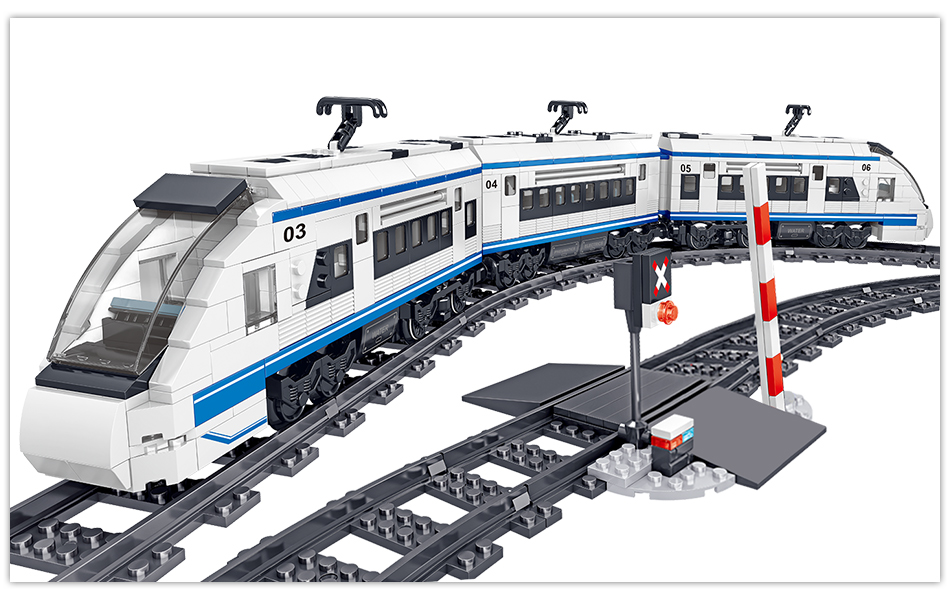 941pcs City Electric Harmony Rail Remote Control Building Blocks Train Track RC Car Brick Toy for Boy