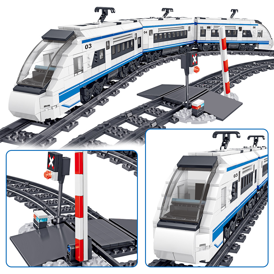 941pcs City Electric Harmony Rail Remote Control Building Blocks Train Track RC Car Brick Toy for Boy