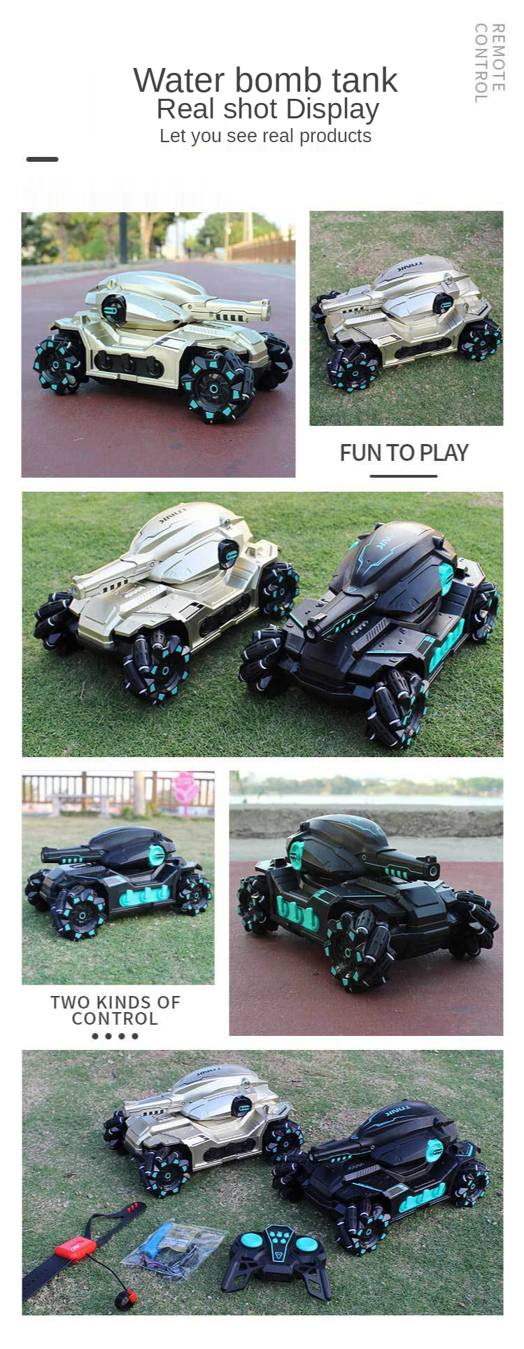 Rc Tank Toy 2.4G Radio Controlled Car 4WD Crawler Water Bomb War Tank Control Gestures Multiplayer Tank RC Toy For Boy Kids Gift