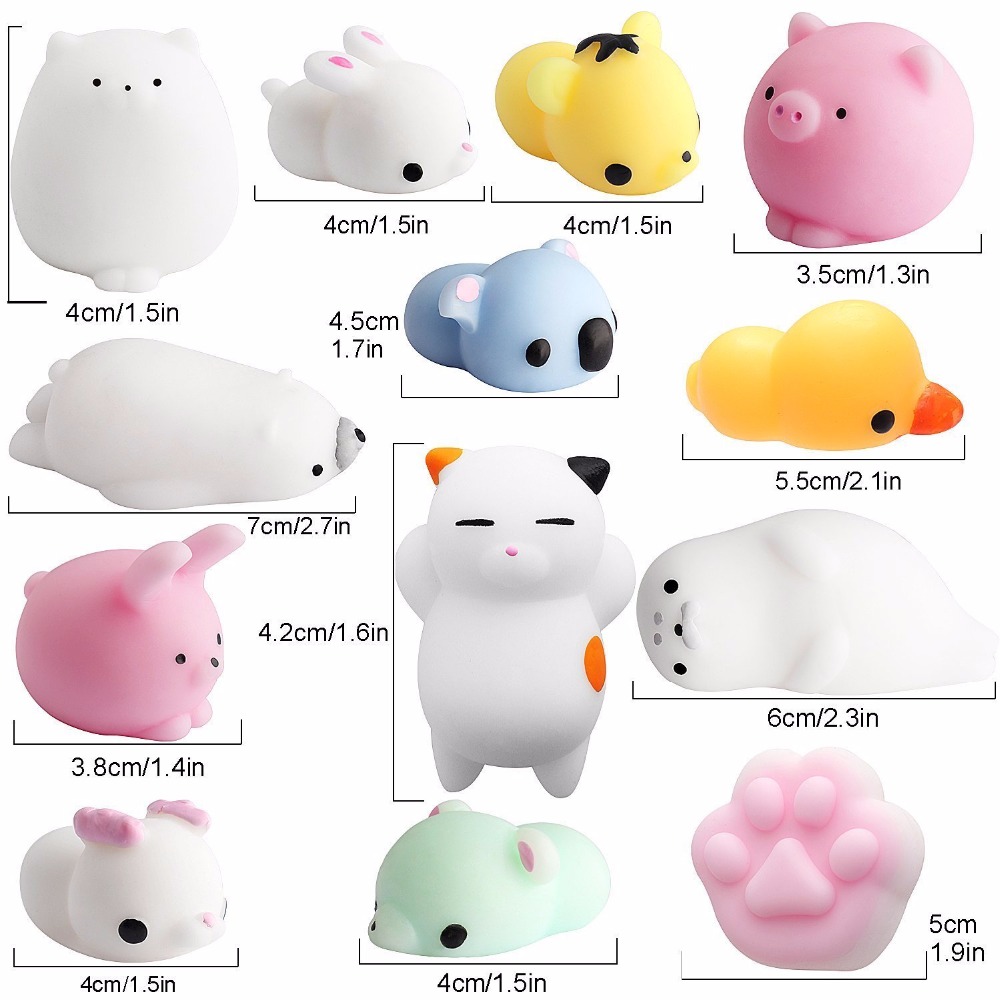 Squishy Stress Relief Kawaii Mochi Toys For Girls Kids Antistress boule Anti Stress Pelota Antiestres Funny Birthday Party Gift