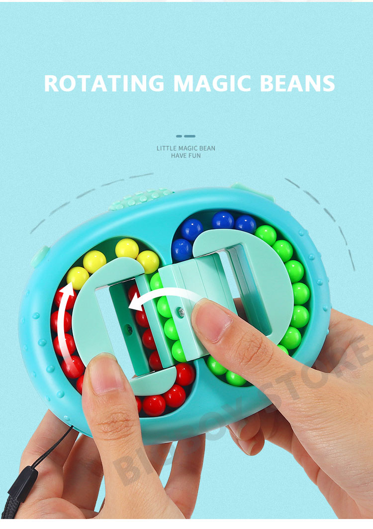 Rotating Magic Beans Cube Fingertip Fidgeted Toys Kids Adults Stress Relief Spin Bead Puzzles Children Education Intelligence