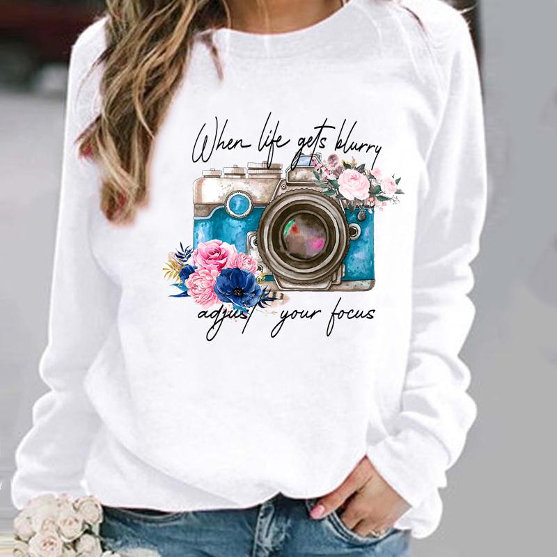 Pullovers Flower Butterfly Lovely Womens Clothing Ladies Spring Autumn Winter Hoodies Woman Female O-neck Casual Sweatshirts