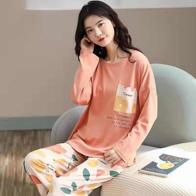 Big Size 5XL sleepwear for women autumn winter new long sleeve pijamas fashion chic round neck girls pajamas kawaii pjs for lady