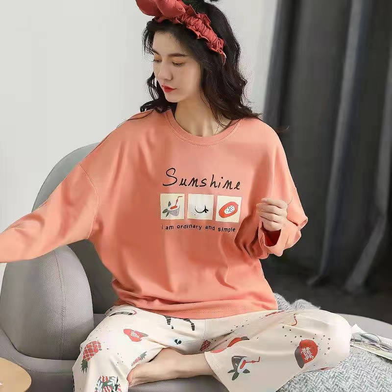 Big Size 5XL sleepwear for women autumn winter new long sleeve pijamas fashion chic round neck girls pajamas kawaii pjs for lady