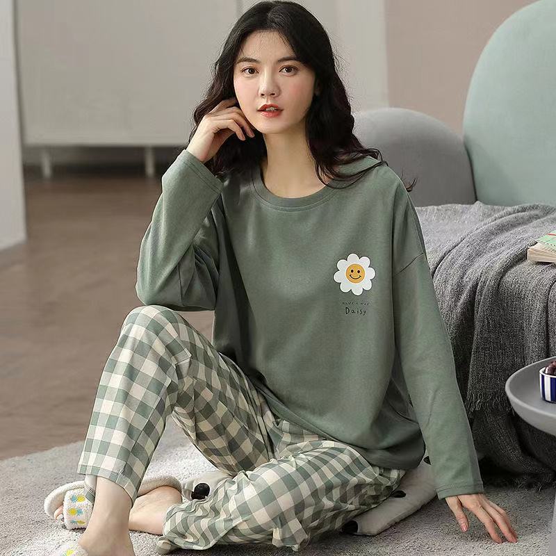 Big Size 5XL sleepwear for women autumn winter new long sleeve pijamas fashion chic round neck girls pajamas kawaii pjs for lady